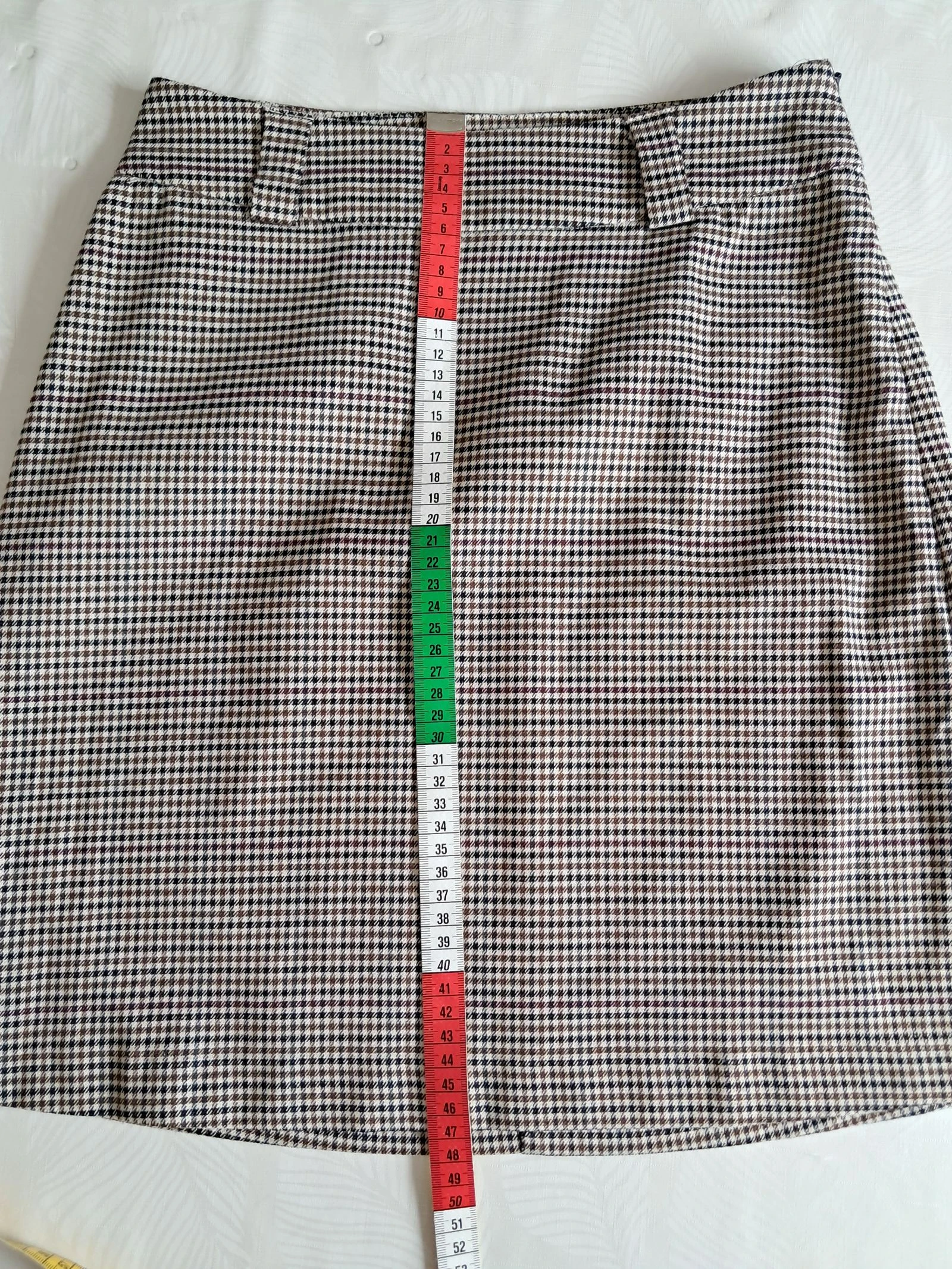 ICHI straight skirt size 34 houndstooth prince-of-wales beige black – photo 10